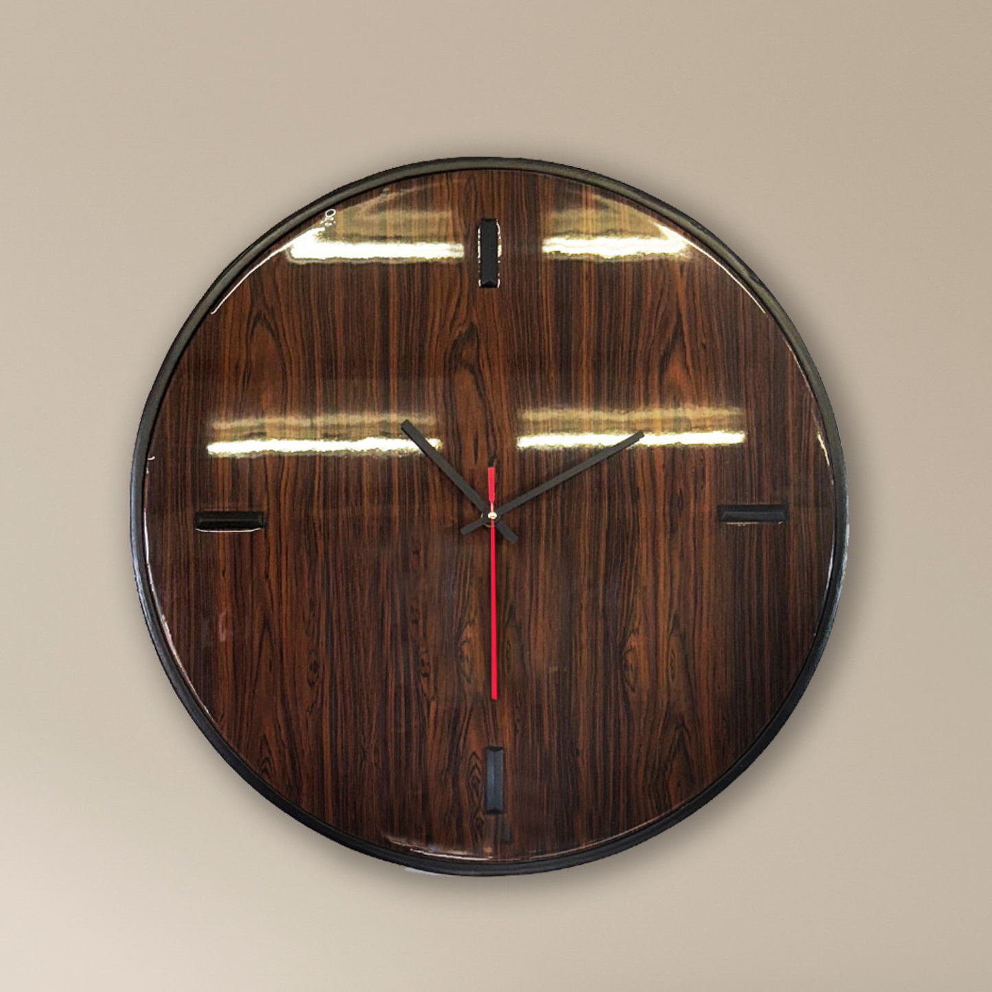 Specchio – Orologio da Parete Artigianale in Pannello Lucido Vintage e Quercia Antica | Design Elegante e Contemporaneo